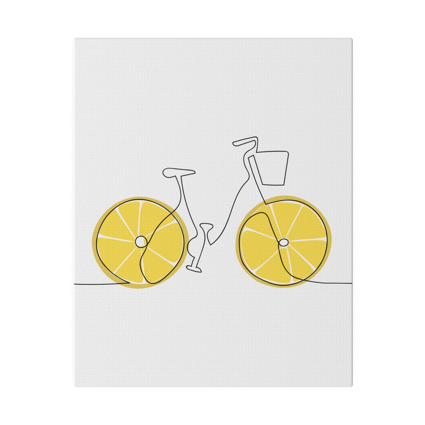 Lemon Wheel Bike Matte Canvas, Stretched, 0.75"