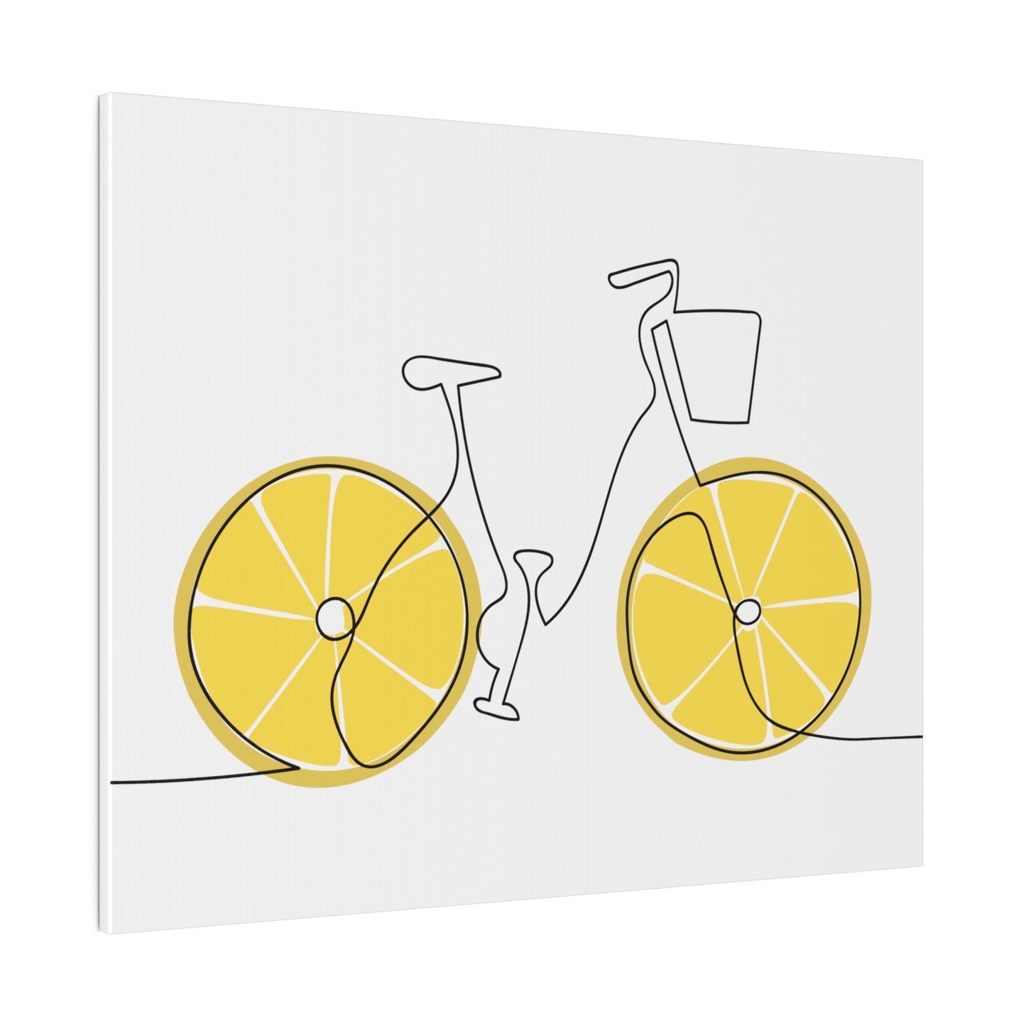 Lemon Wheel Bike Matte Canvas, Stretched, 0.75"