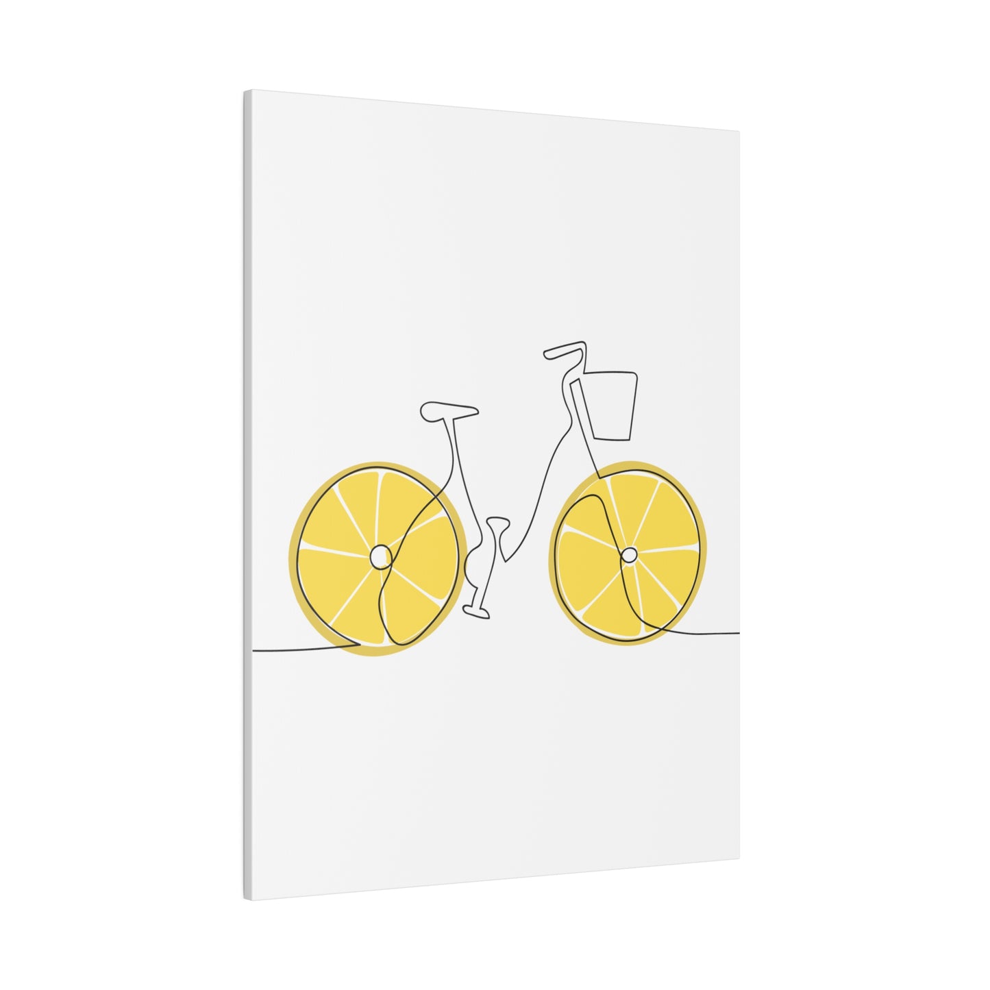 Lemon Wheel Bike Matte Canvas, Stretched, 0.75"