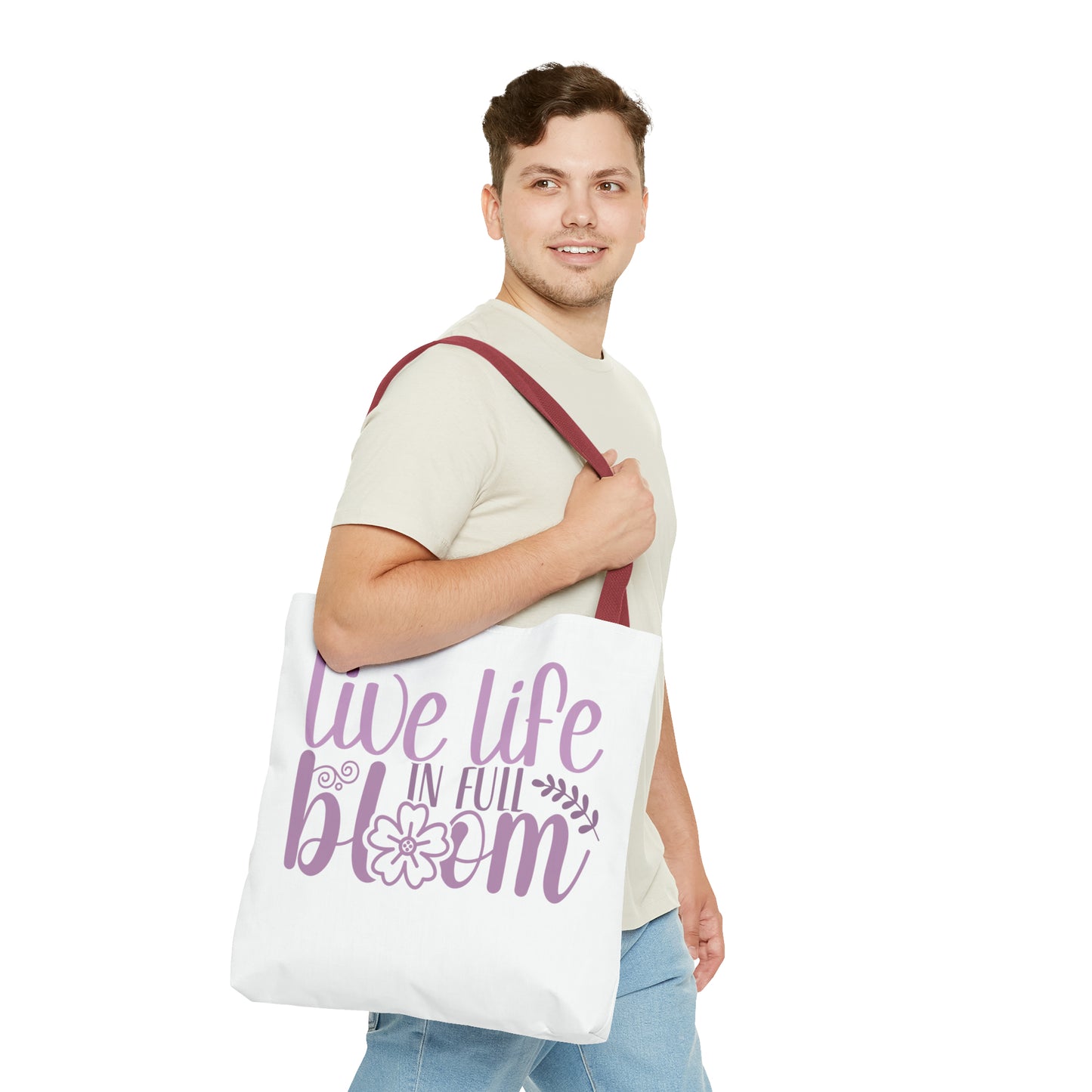 Live Life in Full Bloom Tote Bag (AOP)