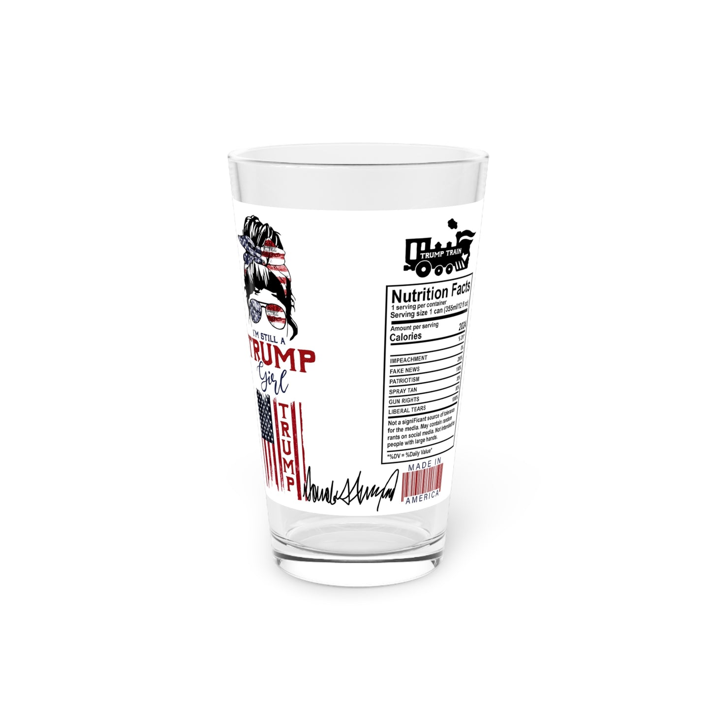 Trump Girl Pint Glass, 16oz