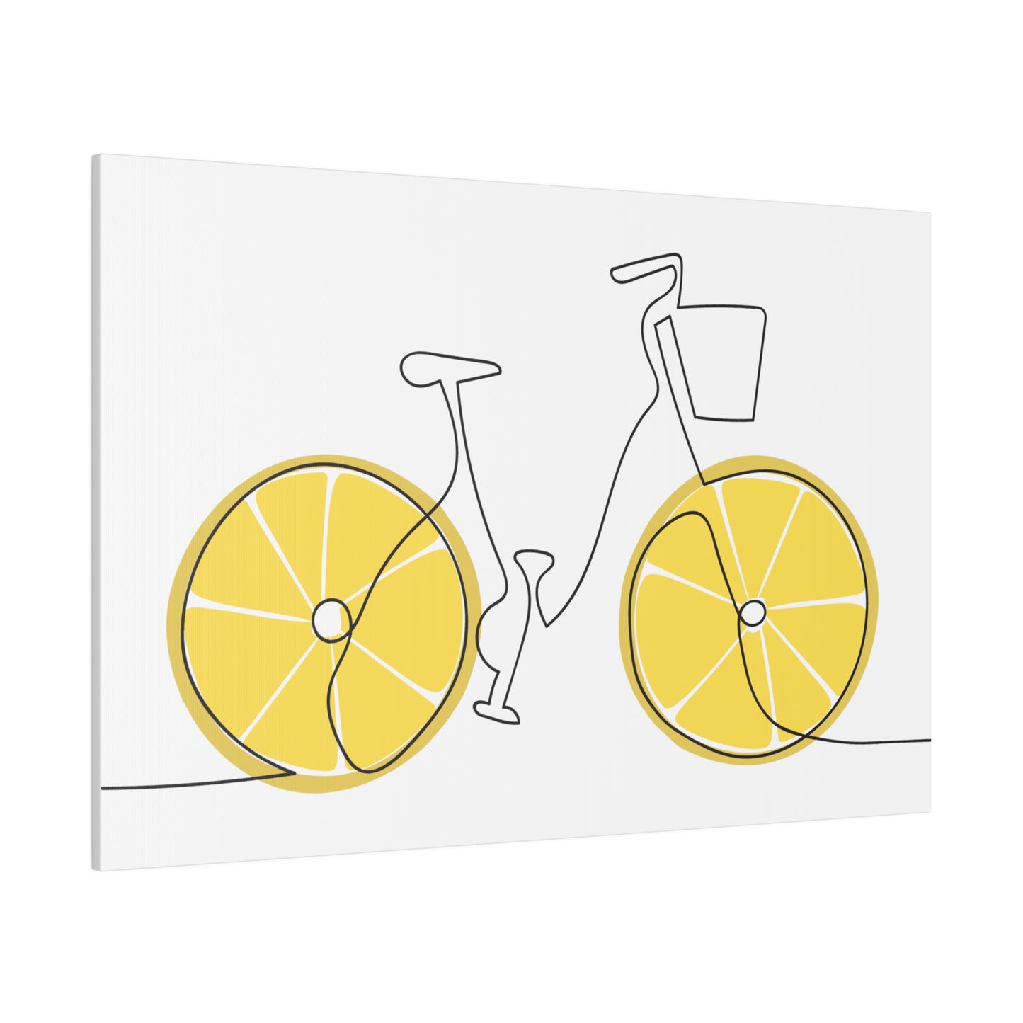 Lemon Wheel Bike Matte Canvas, Stretched, 0.75"