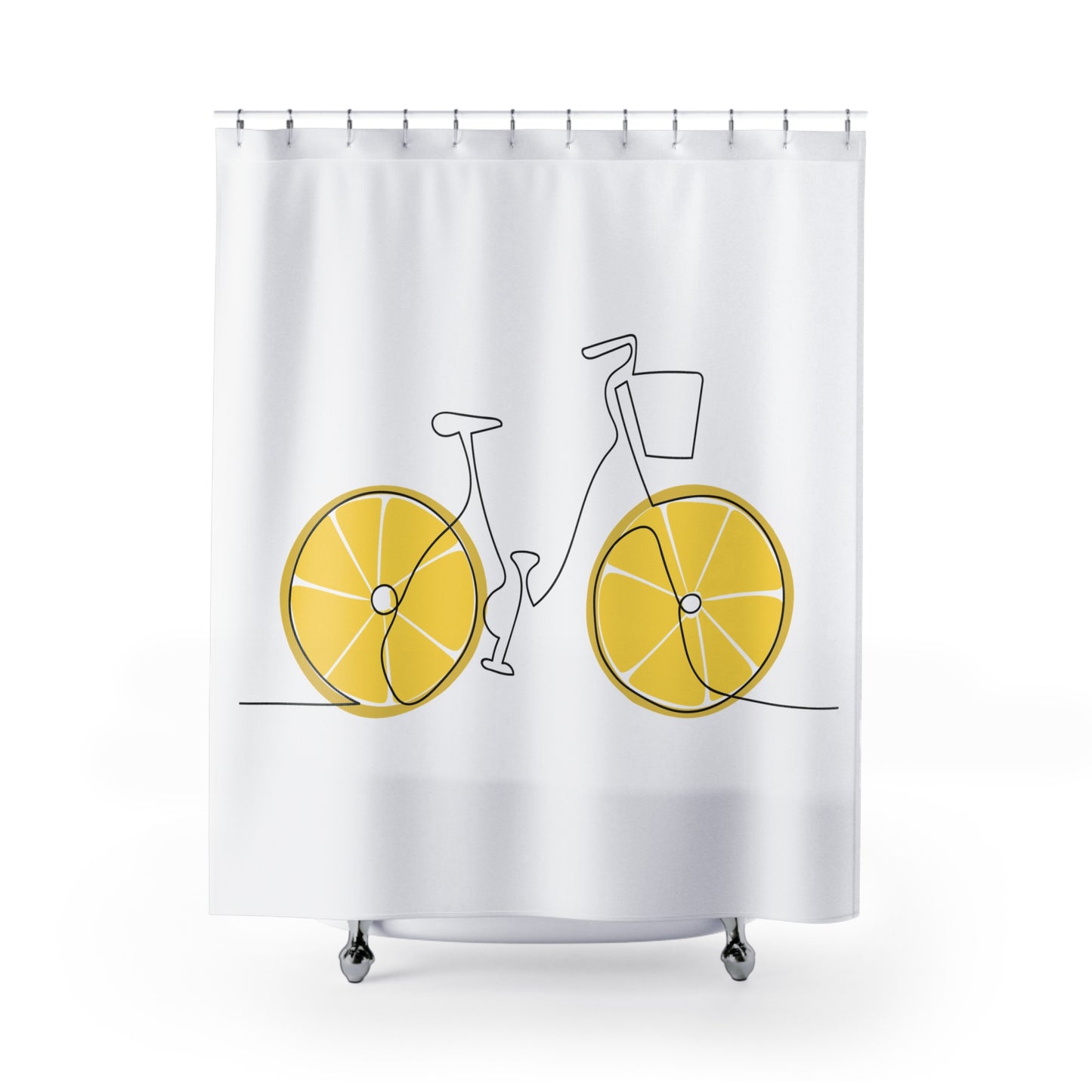 Lemon Wheel Bike Shower Curtains