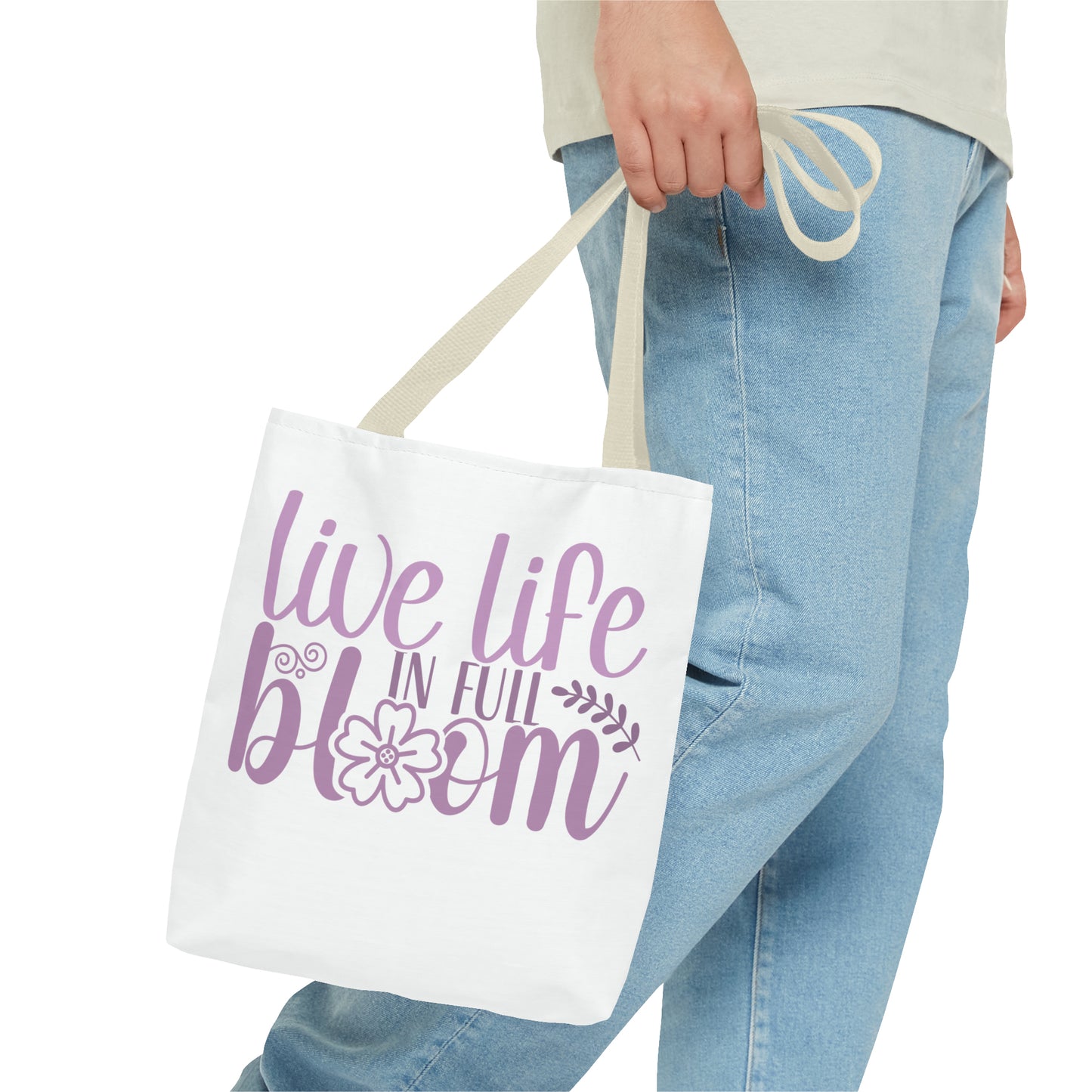 Live Life in Full Bloom Tote Bag (AOP)