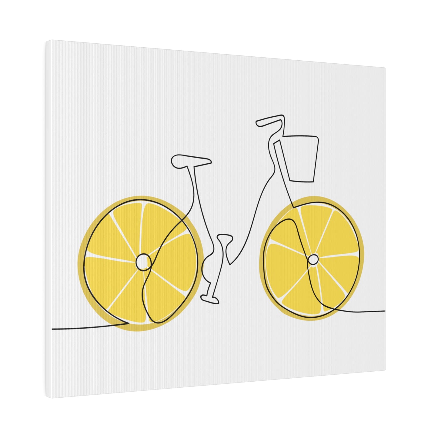 Lemon Wheel Bike Matte Canvas, Stretched, 0.75"