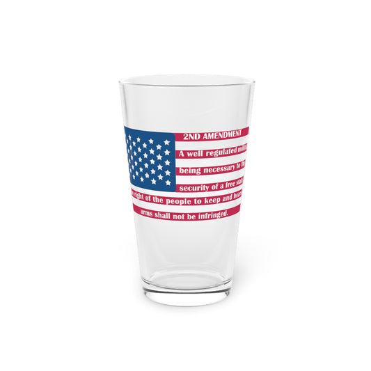 2nd Amendment Color Pint Glass, 16oz