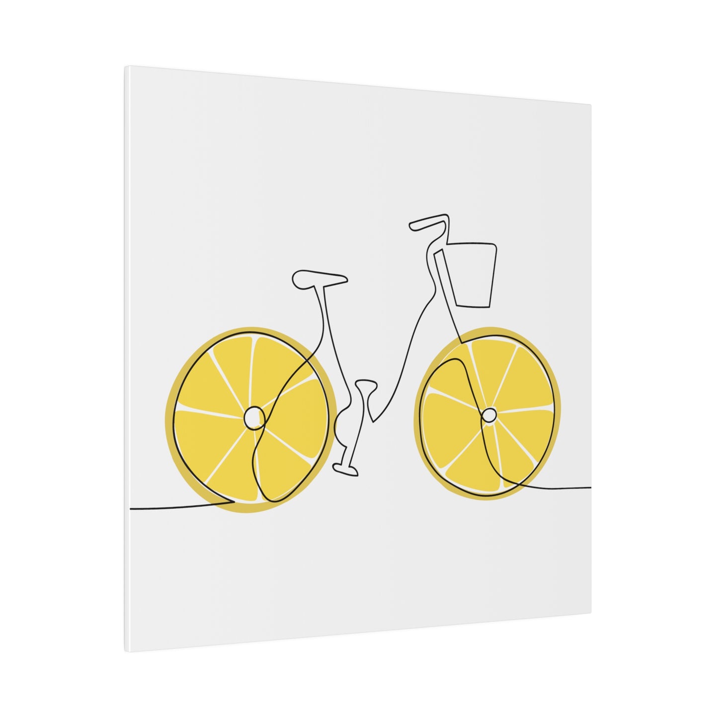 Lemon Wheel Bike Matte Canvas, Stretched, 0.75"