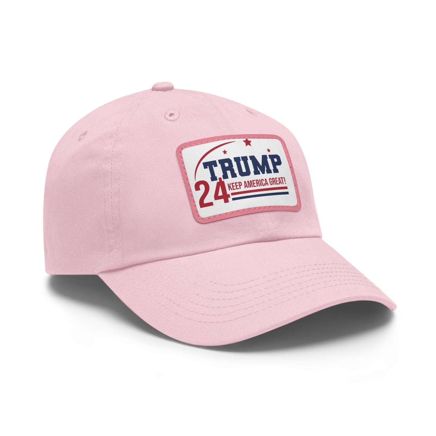 Trump 2024 Dad Hat with Leather Patch (Rectangle)