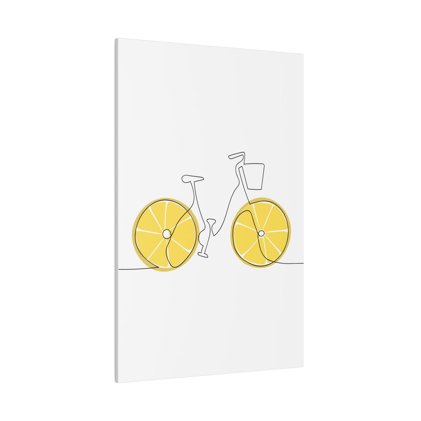 Lemon Wheel Bike Matte Canvas, Stretched, 0.75"