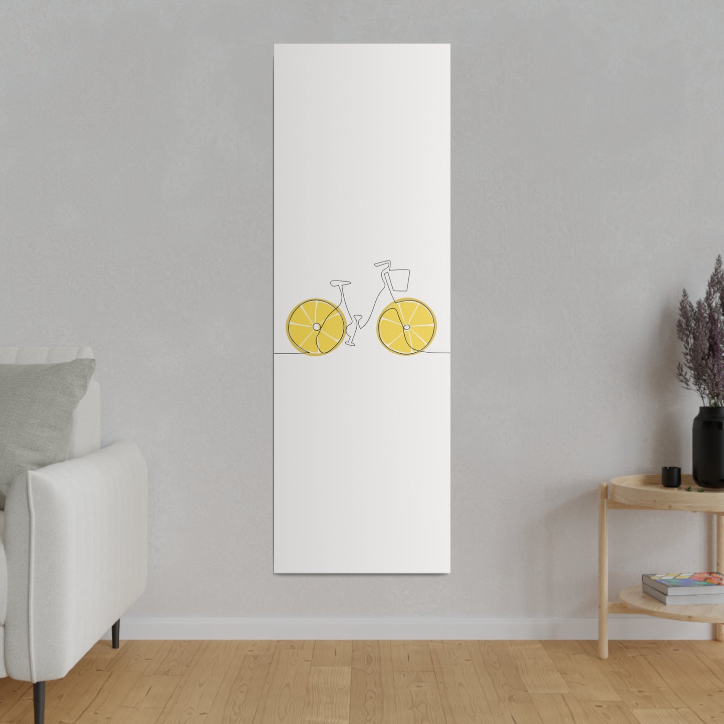 Lemon Wheel Bike Matte Canvas, Stretched, 0.75"