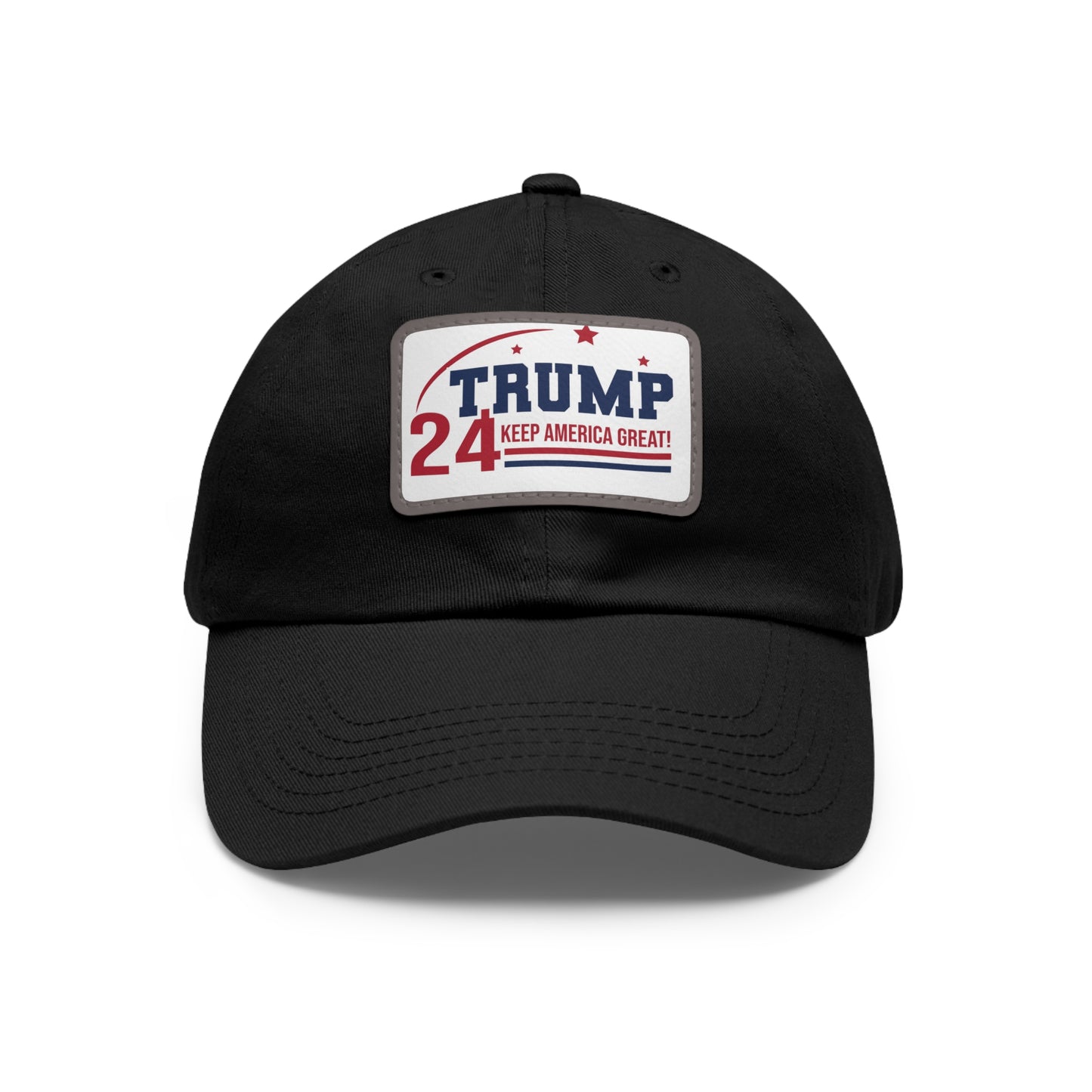 Trump 2024 Dad Hat with Leather Patch (Rectangle)