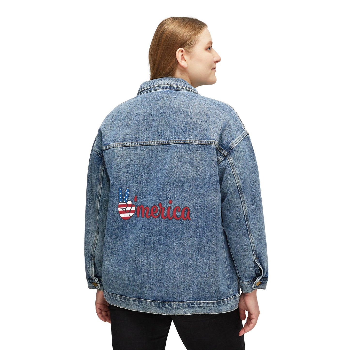 Peace Sign 'Merica Women's Denim Jacket