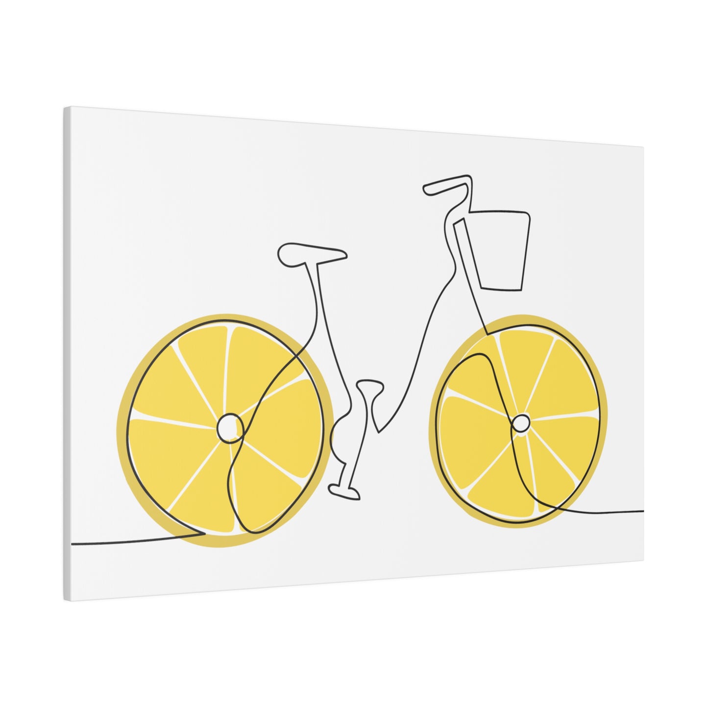 Lemon Wheel Bike Matte Canvas, Stretched, 0.75"