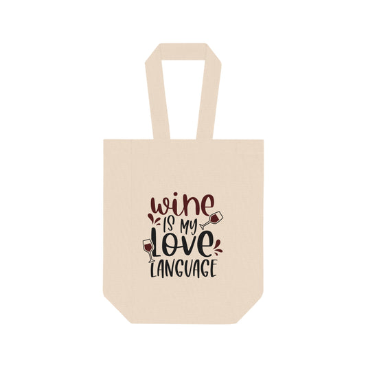 Wine Love Language Double Wine Tote Bag