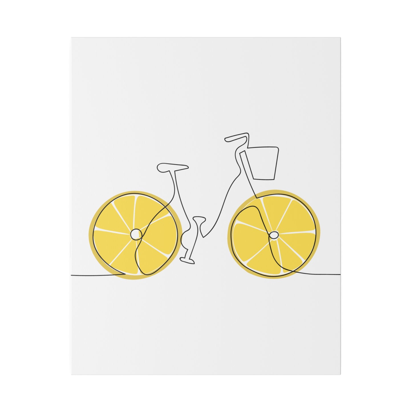 Lemon Wheel Bike Matte Canvas, Stretched, 0.75"