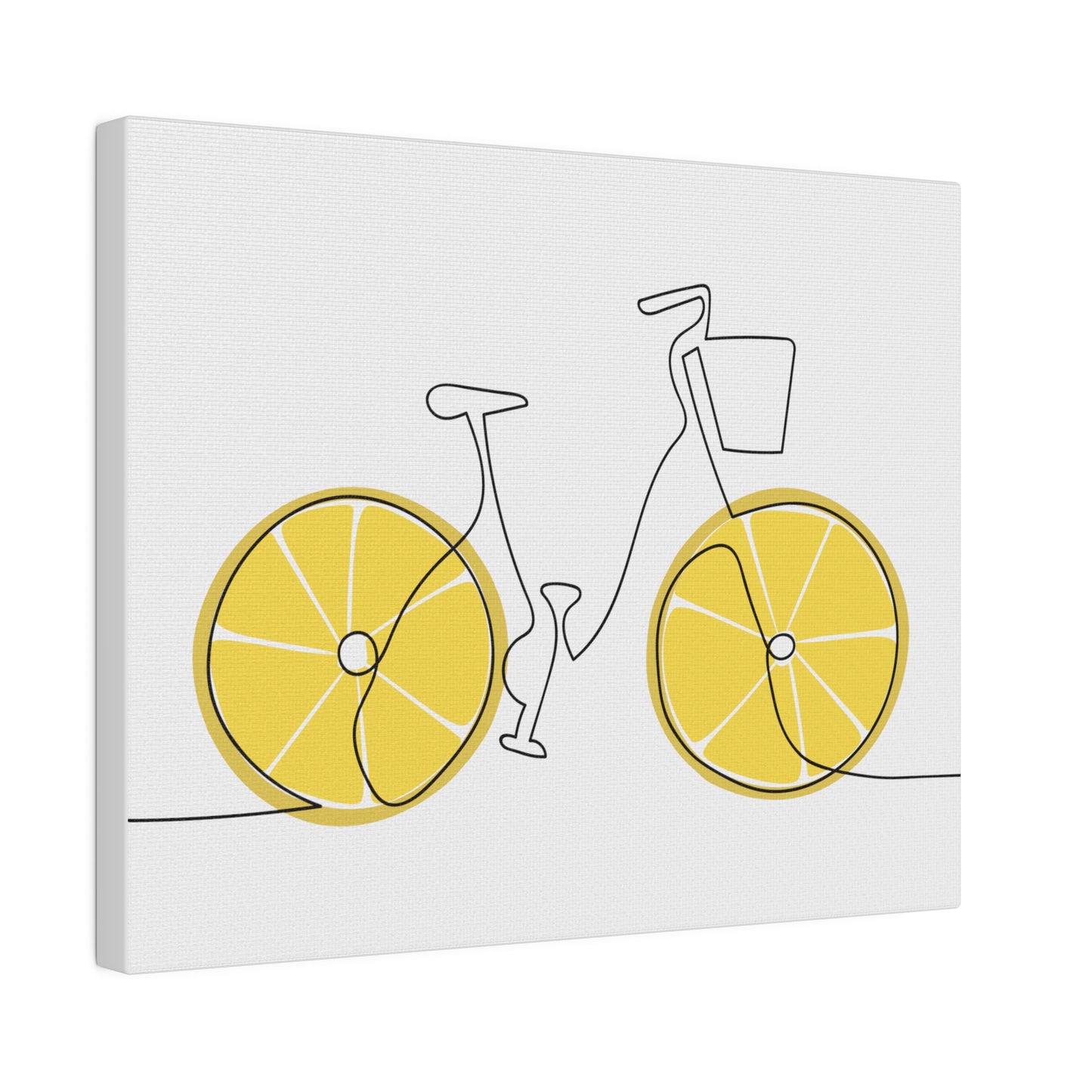 Lemon Wheel Bike Matte Canvas, Stretched, 0.75"