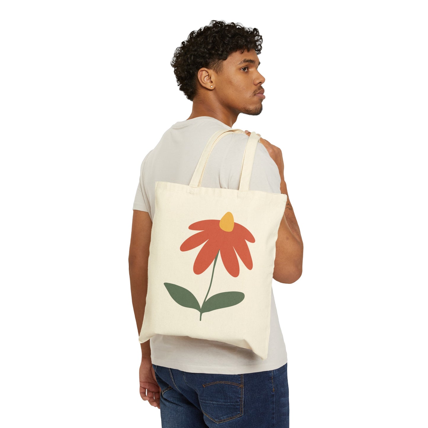 Flower Cotton Canvas Tote Bag