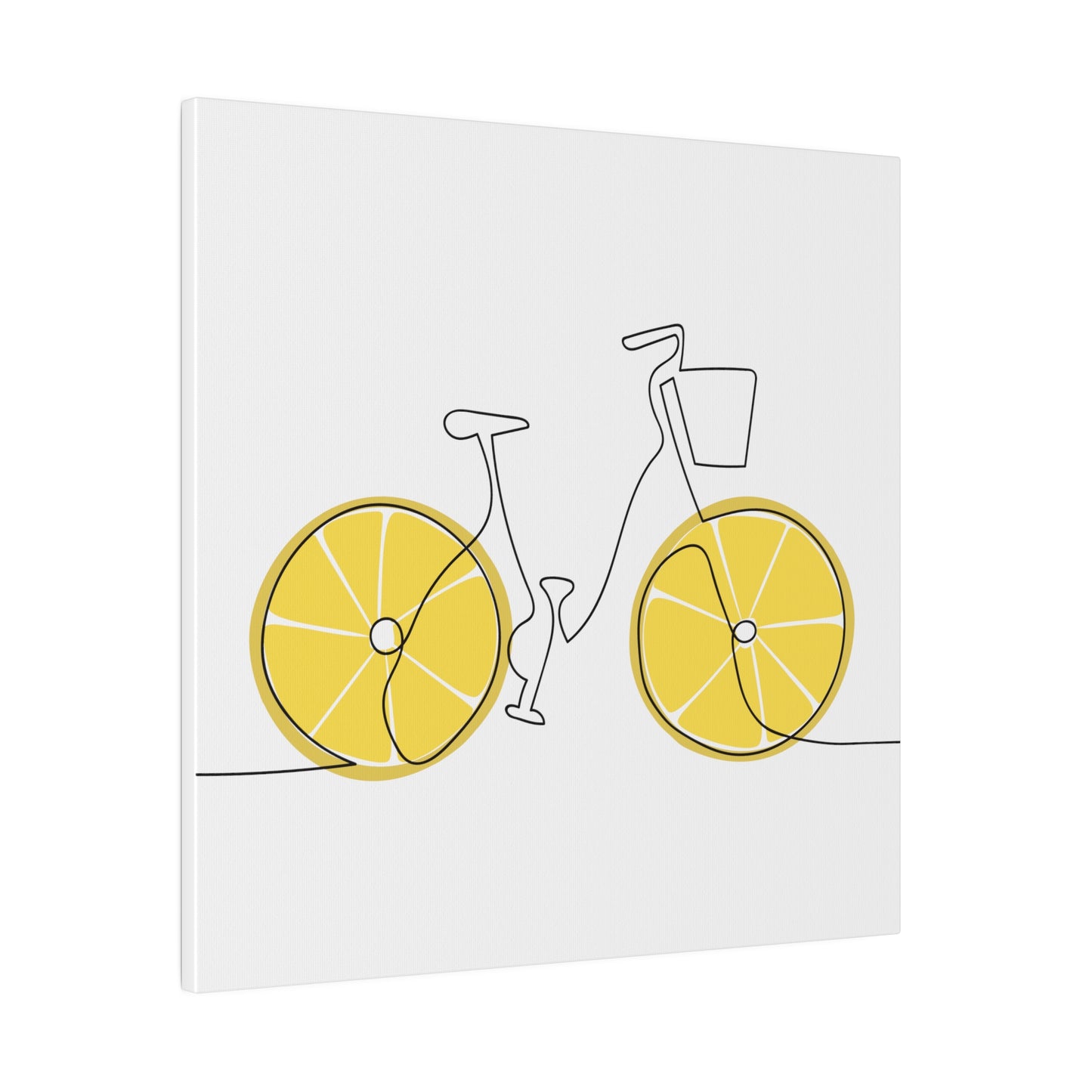 Lemon Wheel Bike Matte Canvas, Stretched, 0.75"