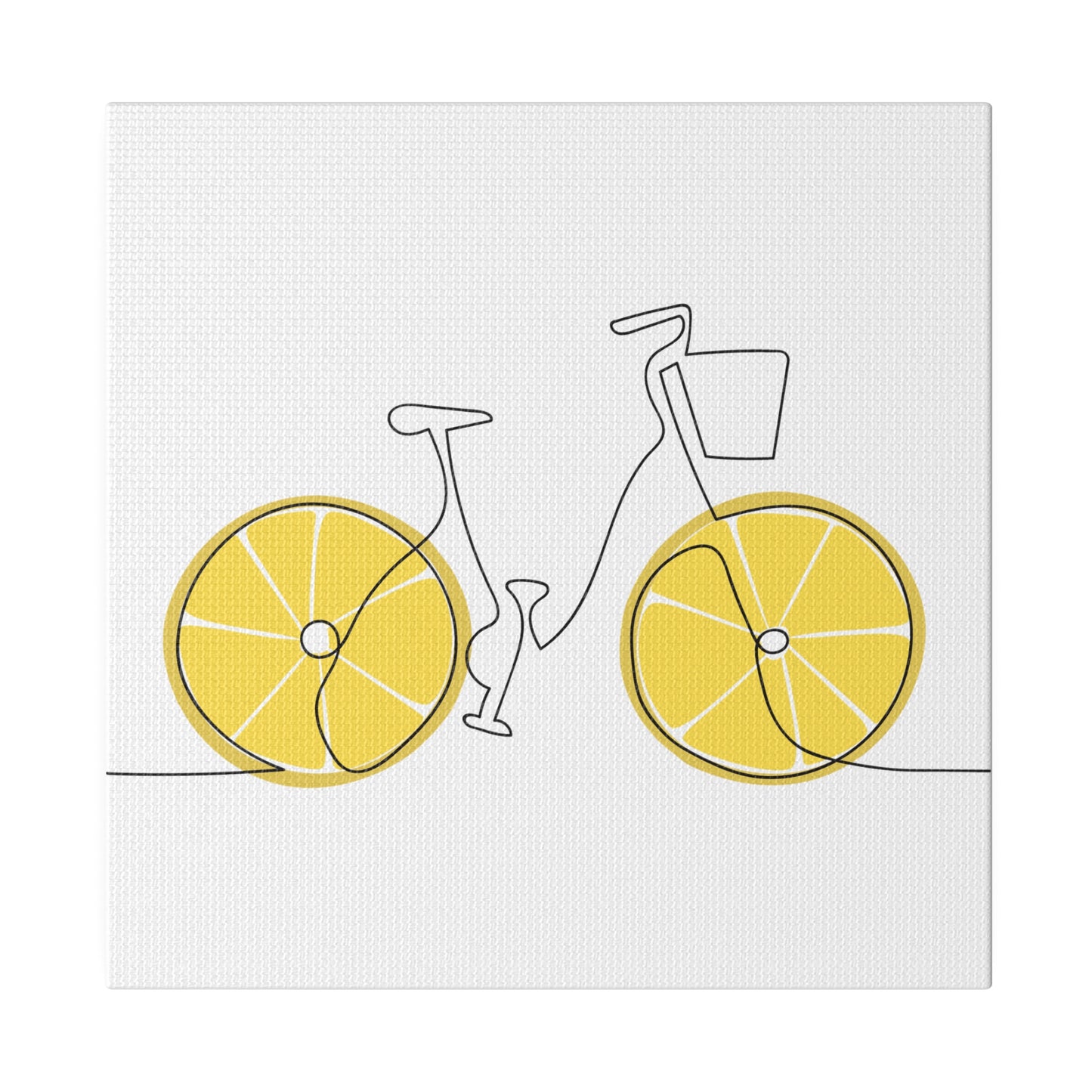 Lemon Wheel Bike Matte Canvas, Stretched, 0.75"