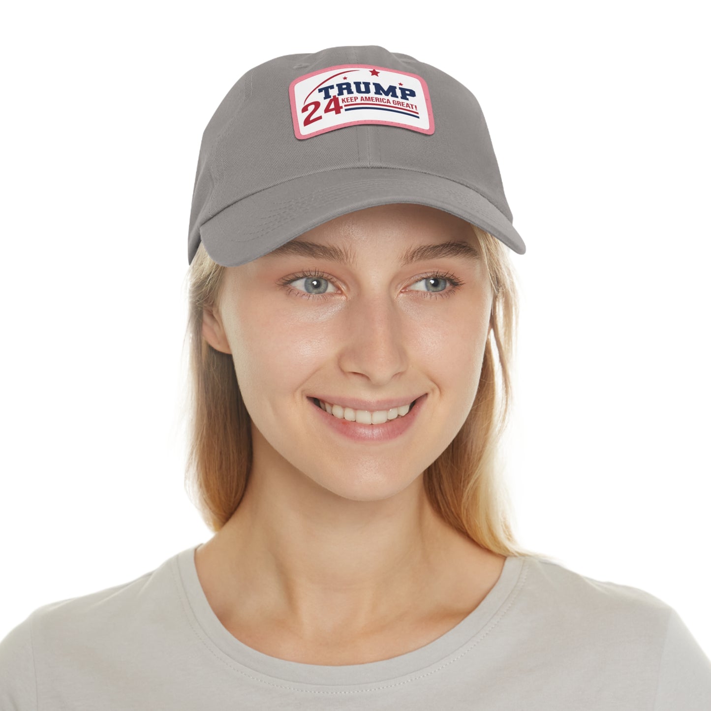 Trump 2024 Dad Hat with Leather Patch (Rectangle)