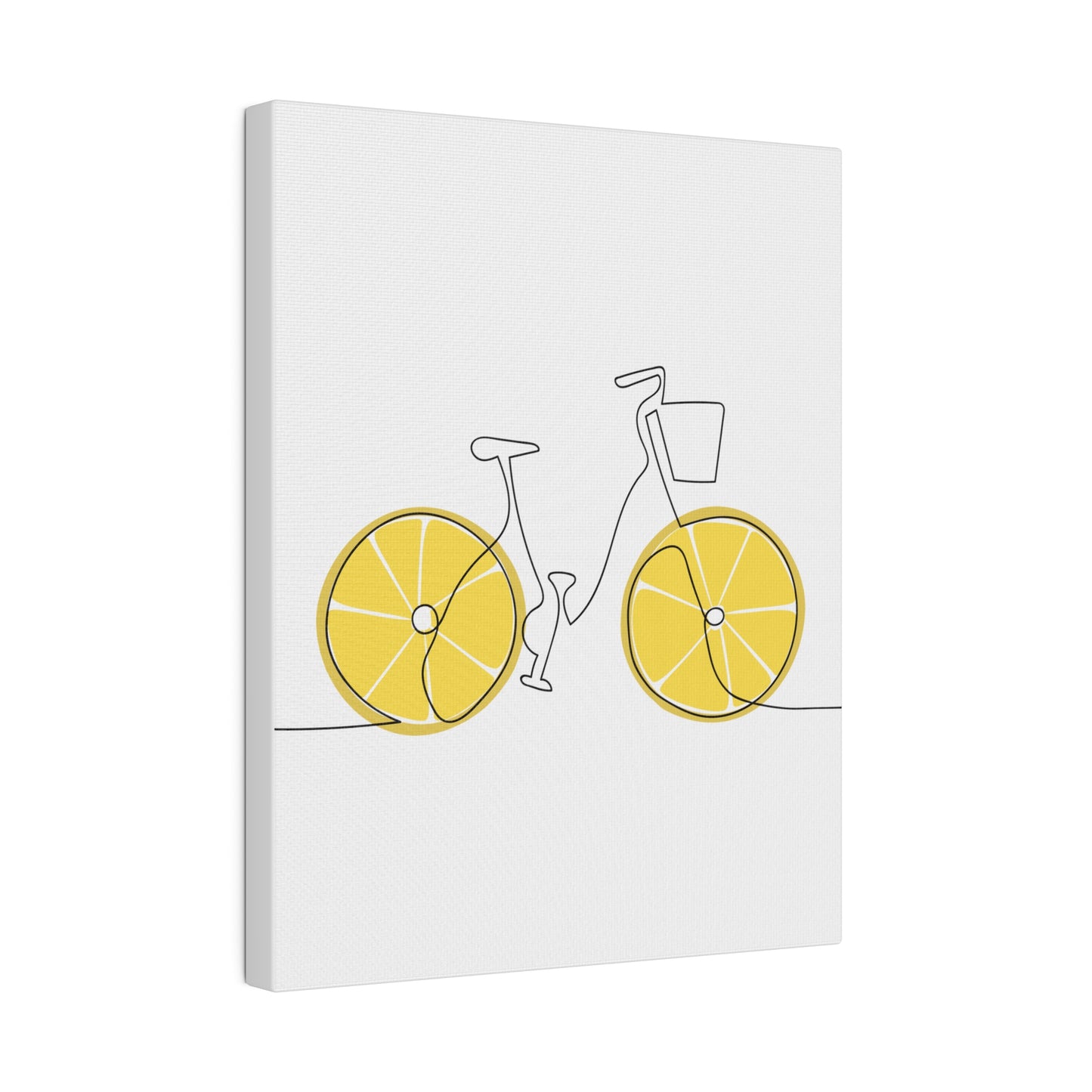 Lemon Wheel Bike Matte Canvas, Stretched, 0.75"