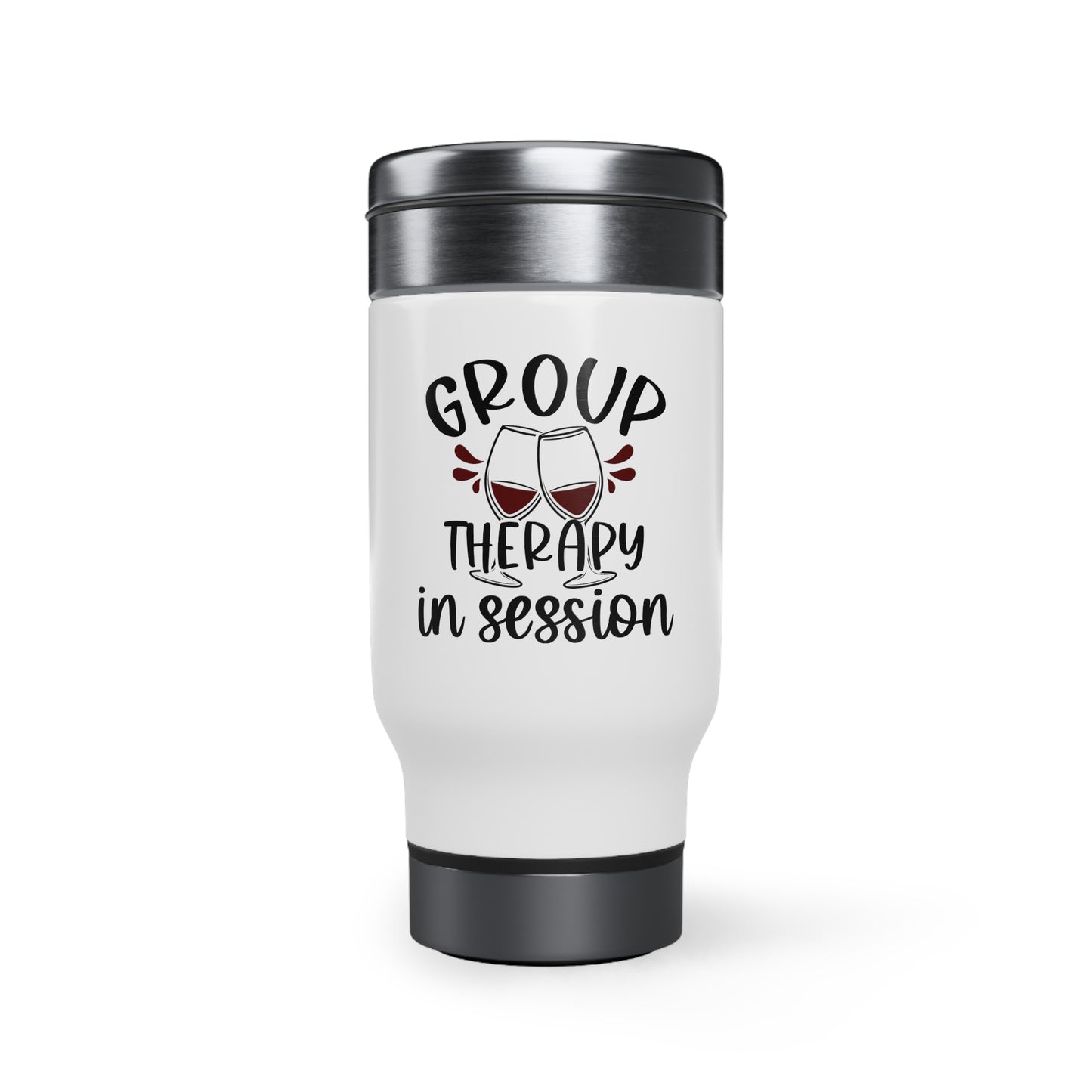 Group Therapy Stainless Steel Travel Mug with Handle, 14oz