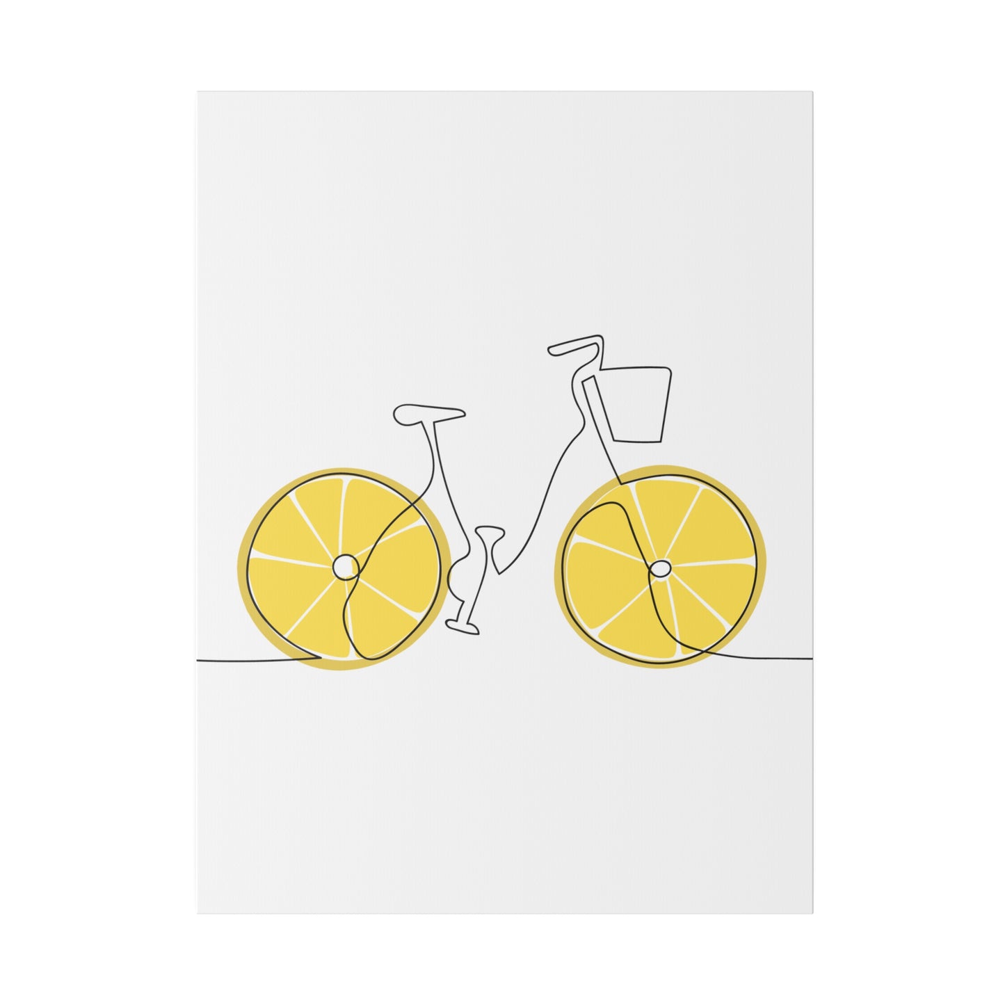 Lemon Wheel Bike Matte Canvas, Stretched, 0.75"