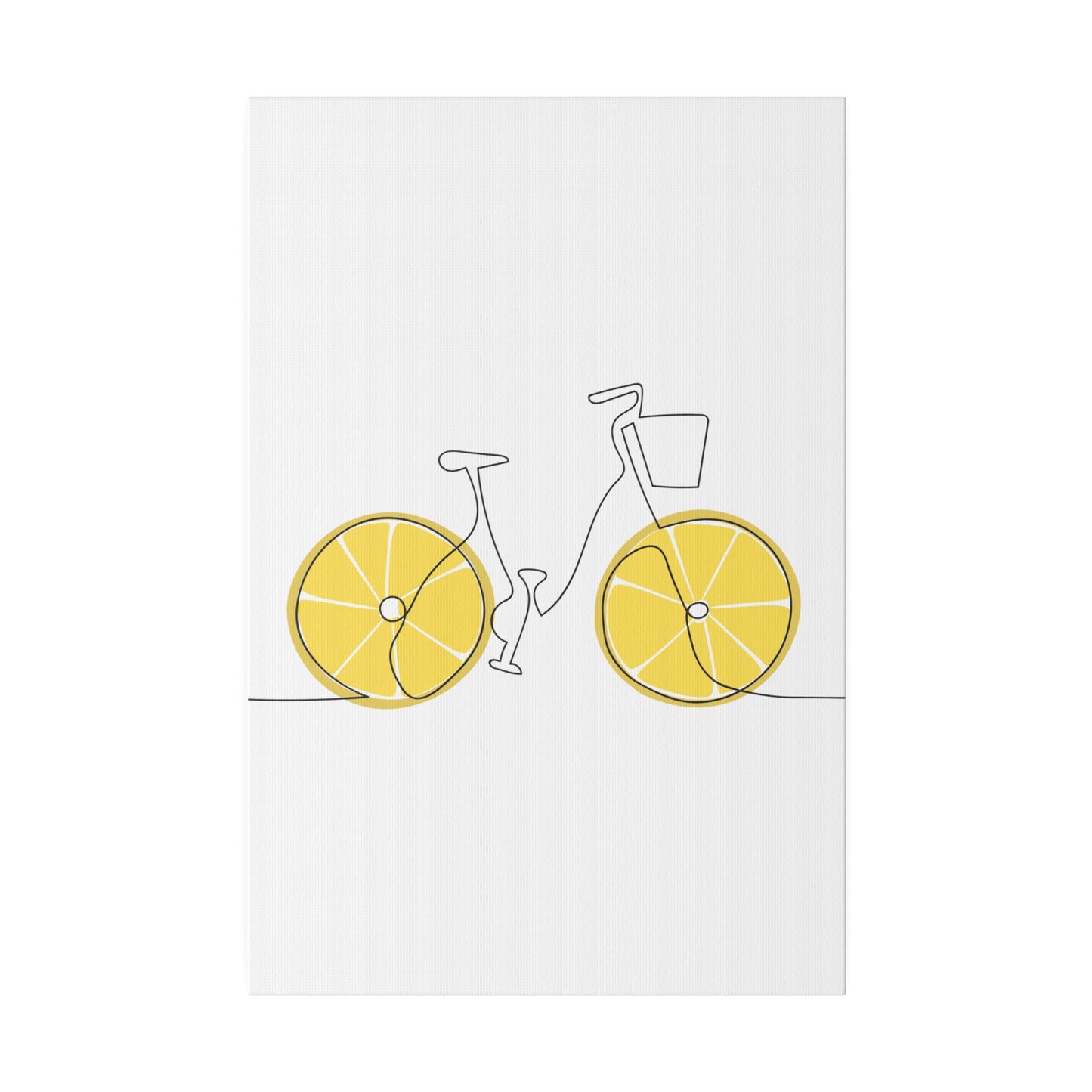 Lemon Wheel Bike Matte Canvas, Stretched, 0.75"