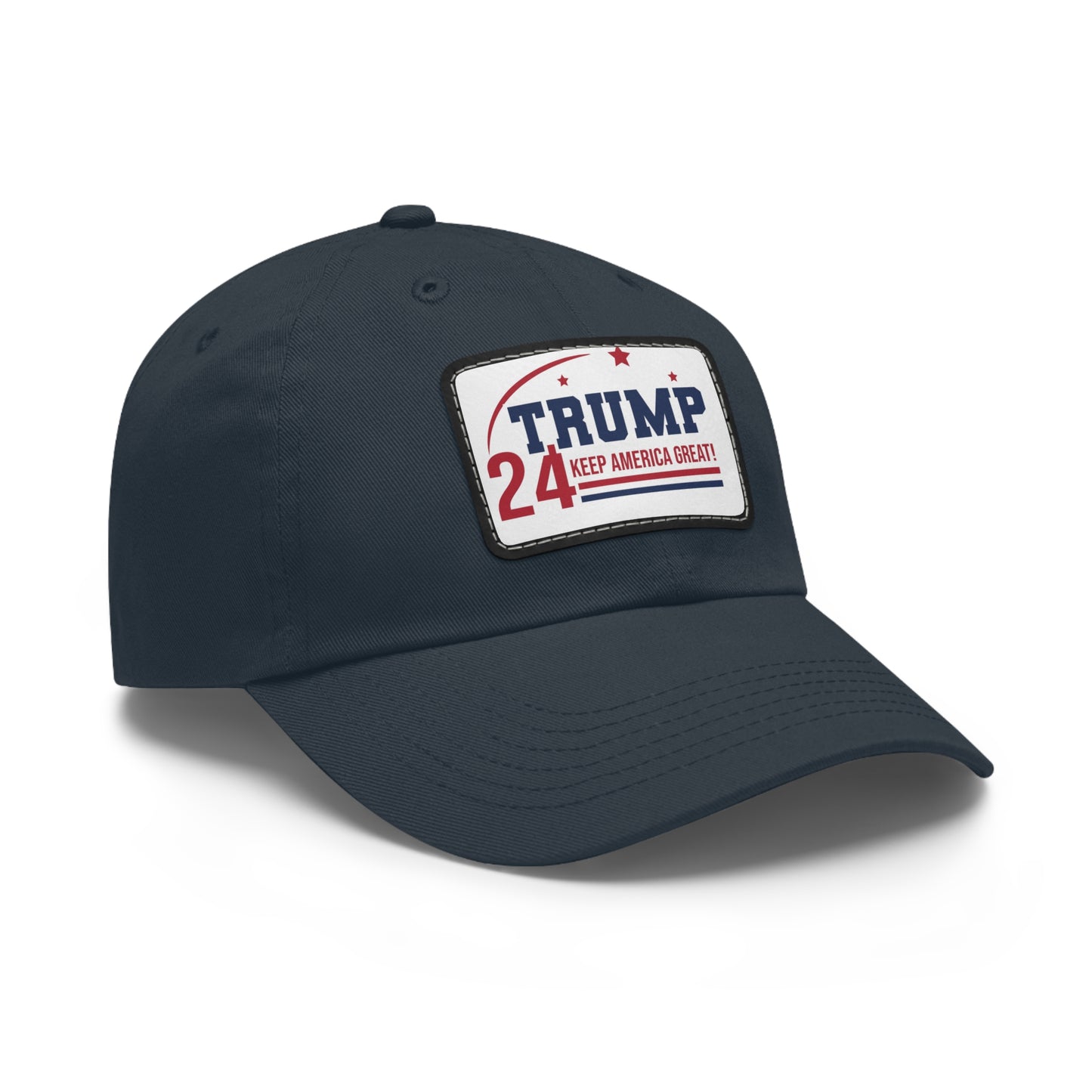 Trump 2024 Dad Hat with Leather Patch (Rectangle)