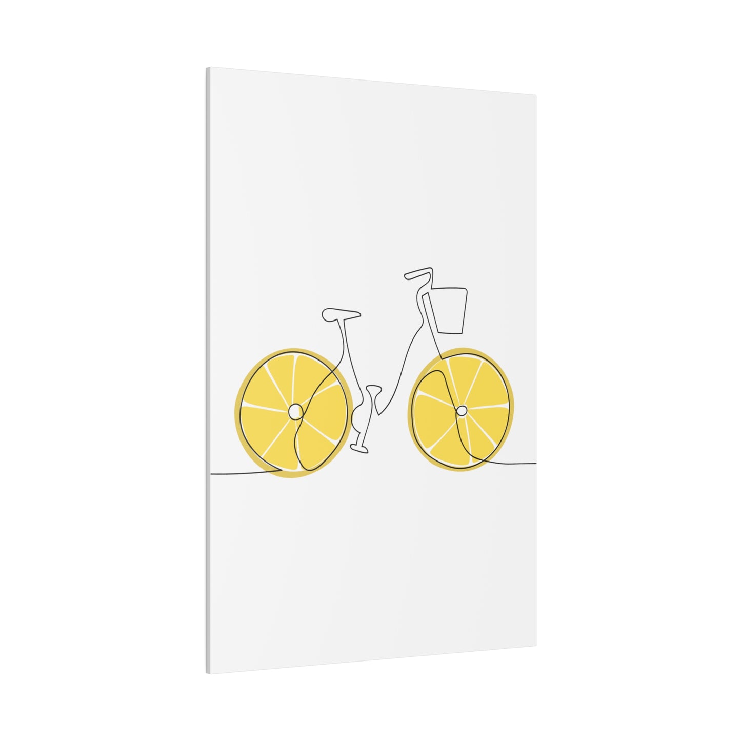 Lemon Wheel Bike Matte Canvas, Stretched, 0.75"