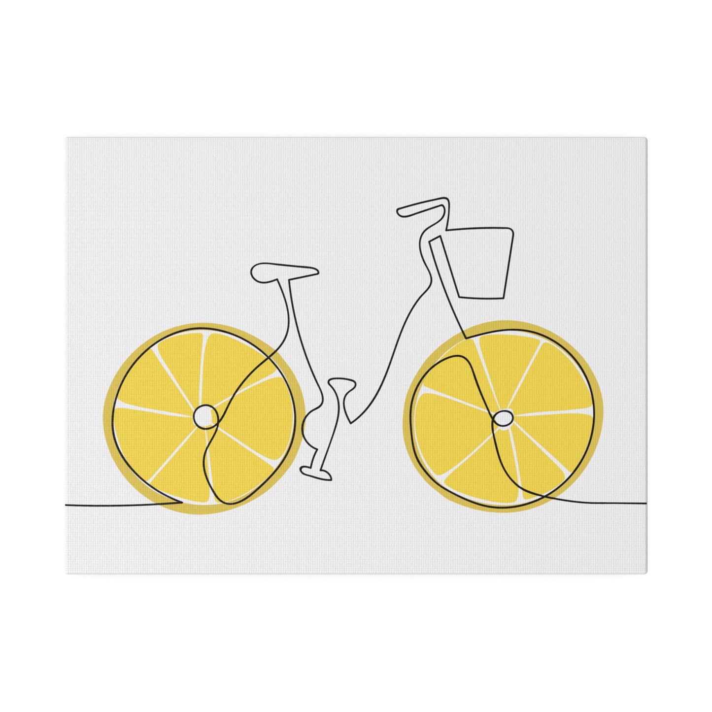 Lemon Wheel Bike Matte Canvas, Stretched, 0.75"