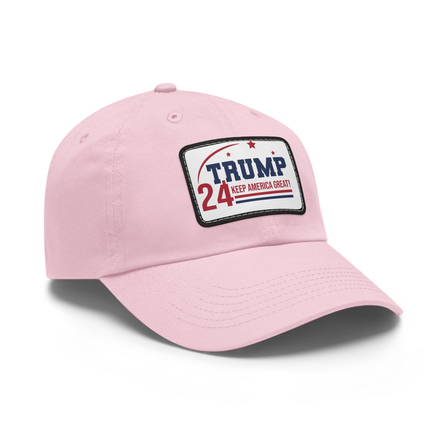 Trump 2024 Dad Hat with Leather Patch (Rectangle)