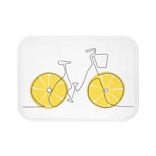 Lemon Wheel Bike Bath Mat