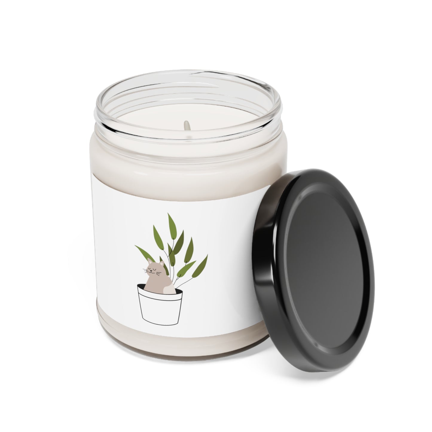 Cat/Plant Scented Soy Candle, 9oz