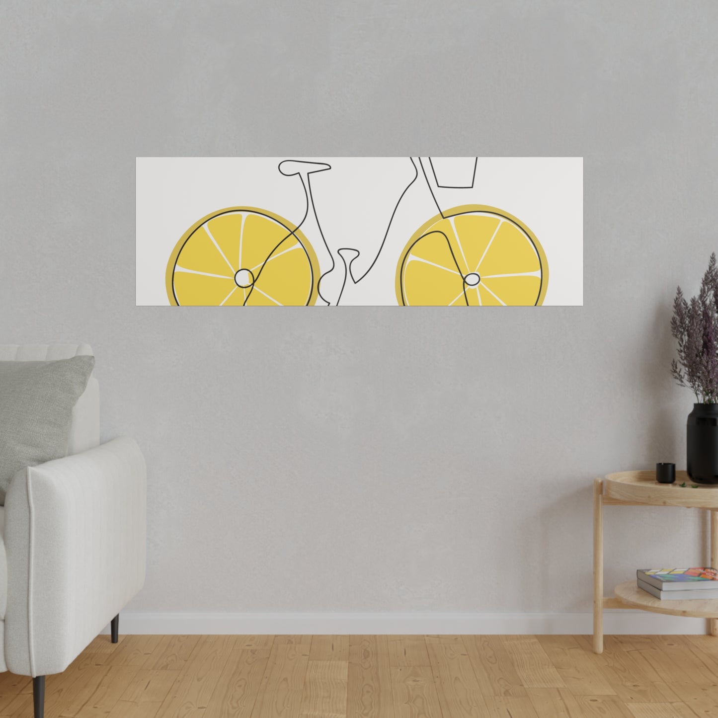 Lemon Wheel Bike Matte Canvas, Stretched, 0.75"