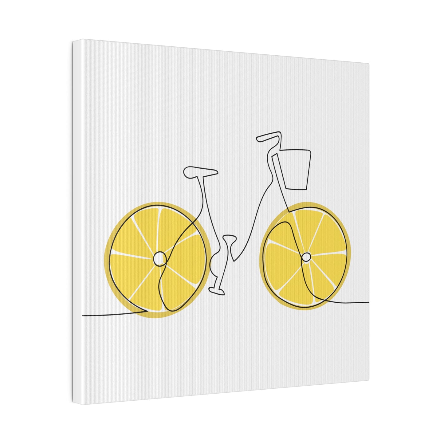 Lemon Wheel Bike Matte Canvas, Stretched, 0.75"