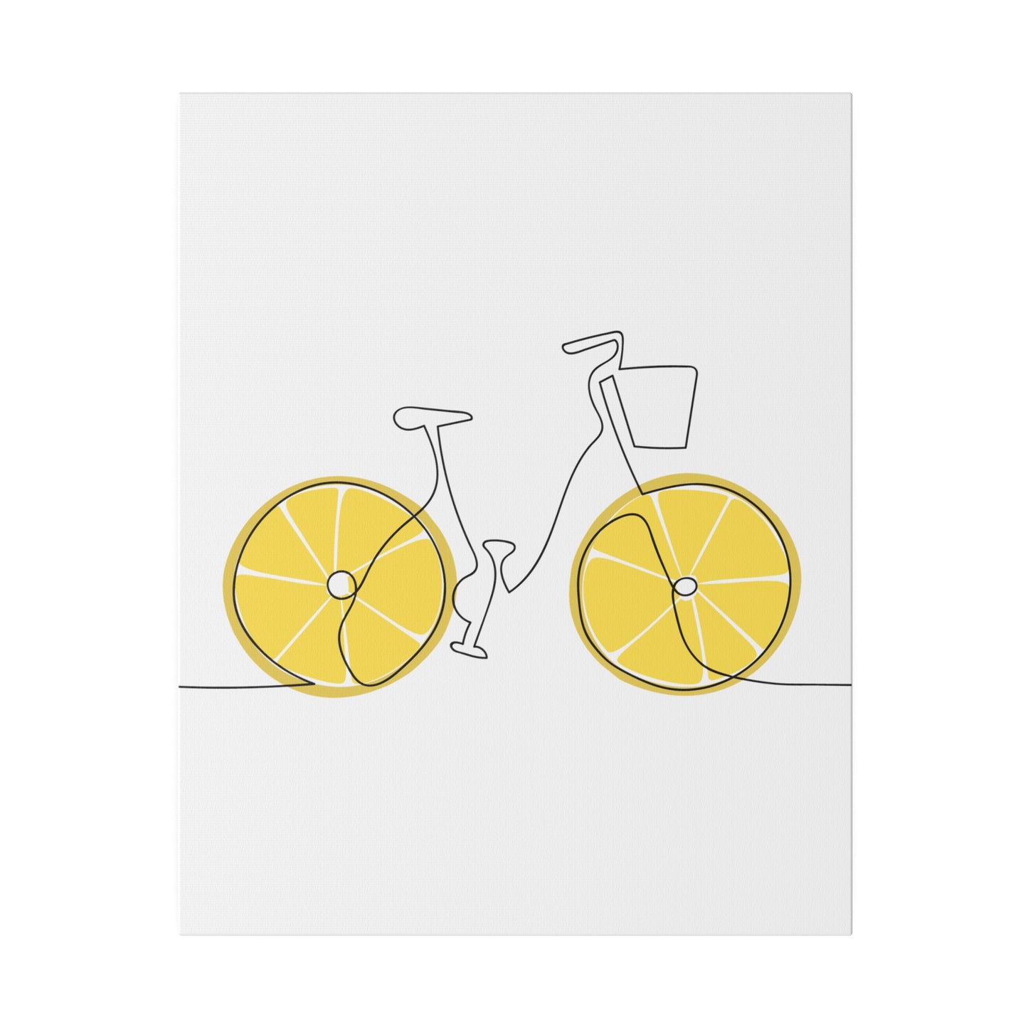 Lemon Wheel Bike Matte Canvas, Stretched, 0.75"