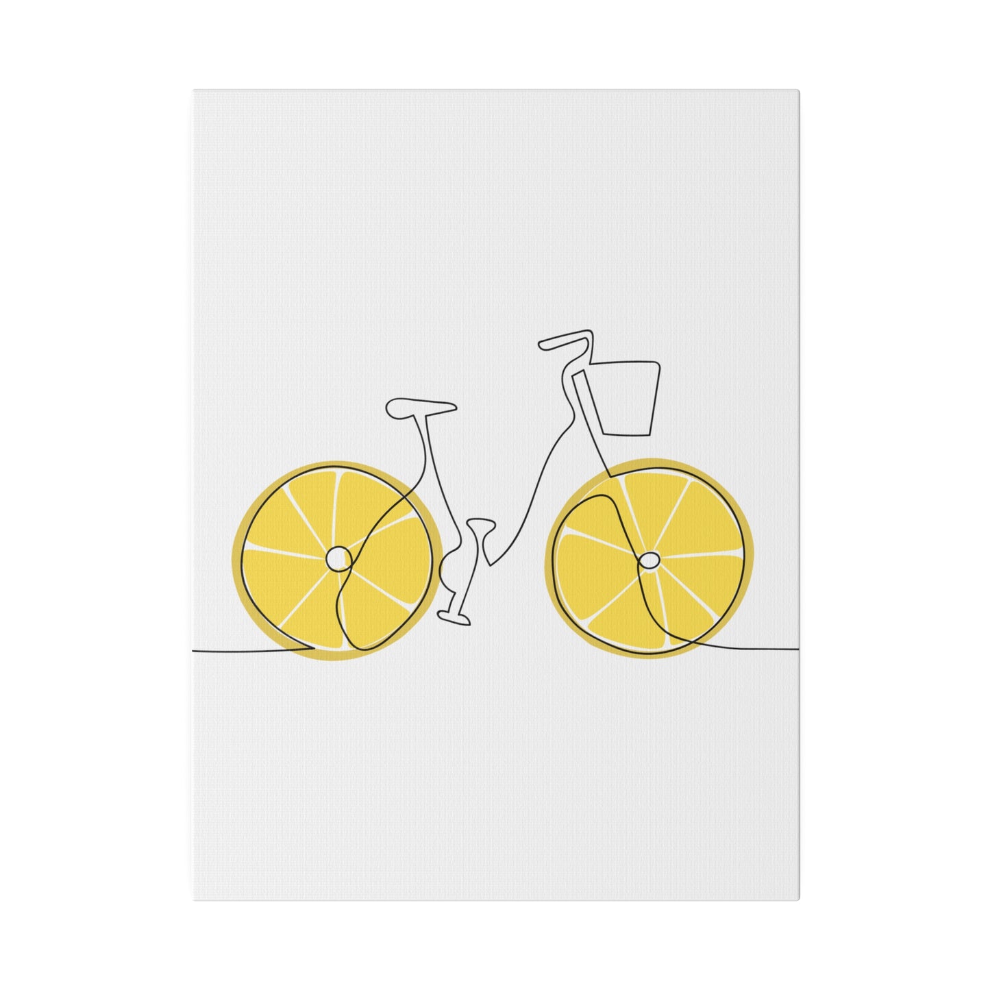 Lemon Wheel Bike Matte Canvas, Stretched, 0.75"