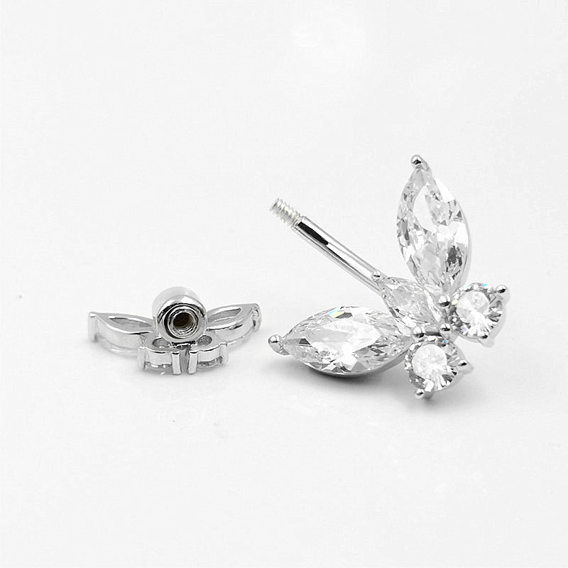 Sterling Silver Zircon Belly Button Piercing Jewelry