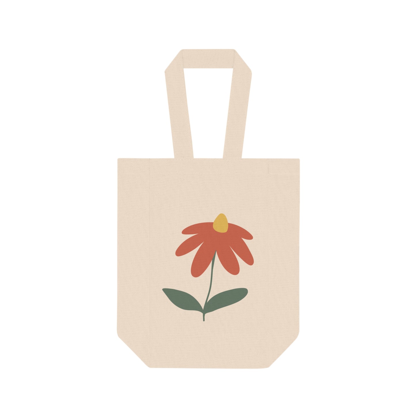 Flower Double Wine Tote Bag