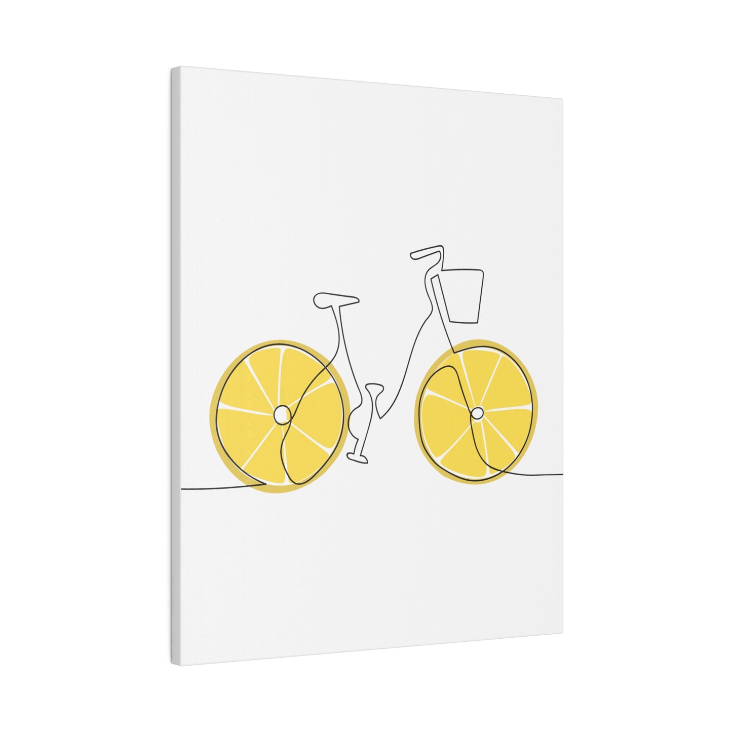 Lemon Wheel Bike Matte Canvas, Stretched, 0.75"