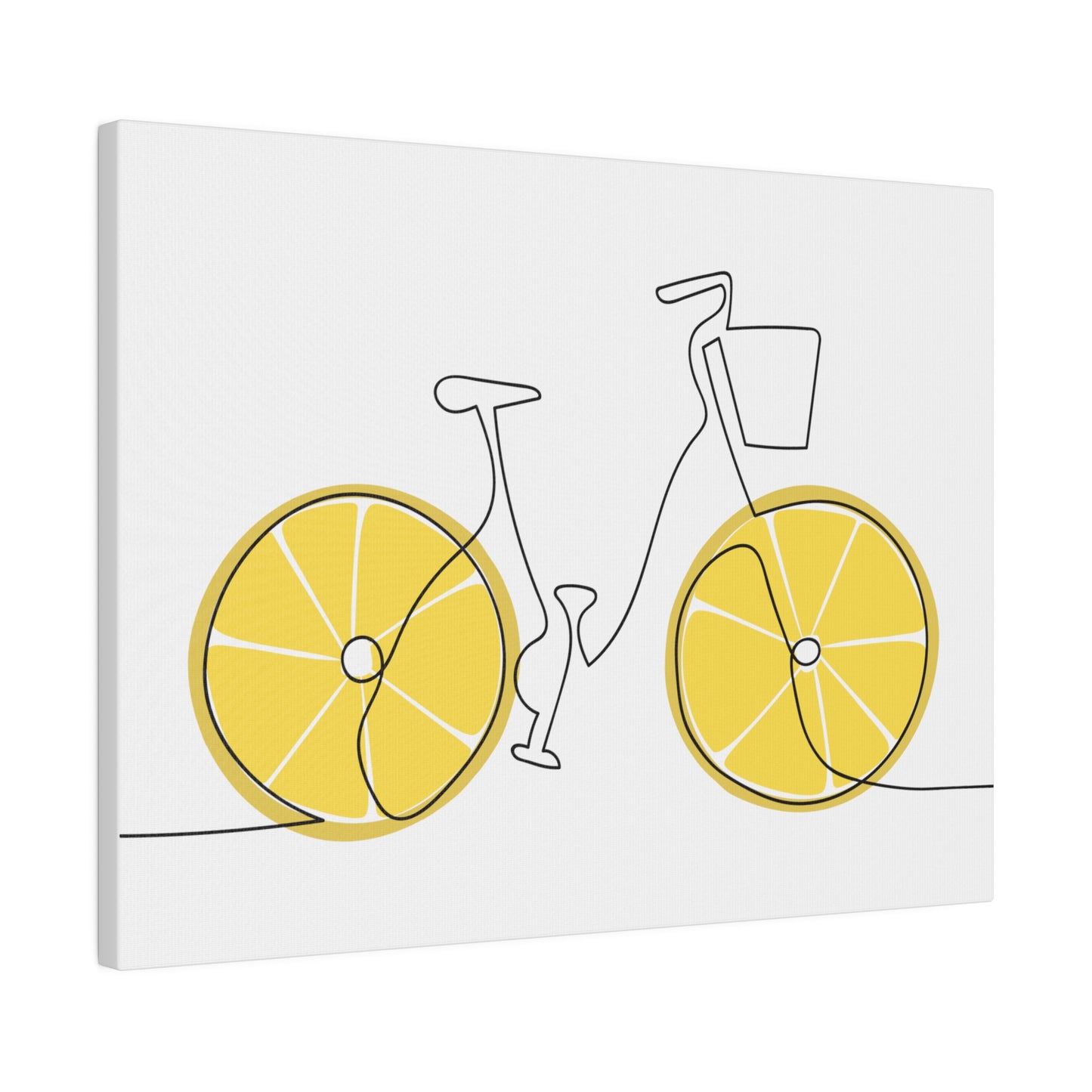 Lemon Wheel Bike Matte Canvas, Stretched, 0.75"