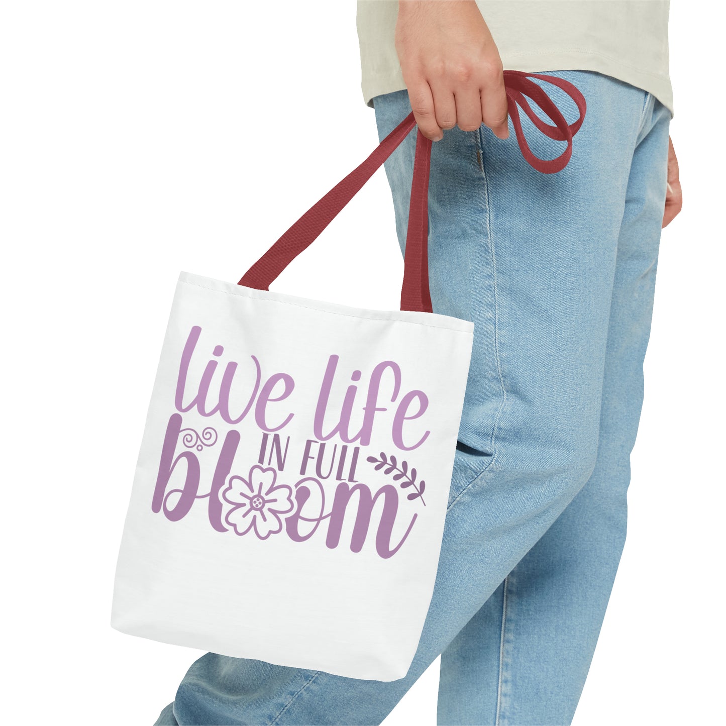 Live Life in Full Bloom Tote Bag (AOP)