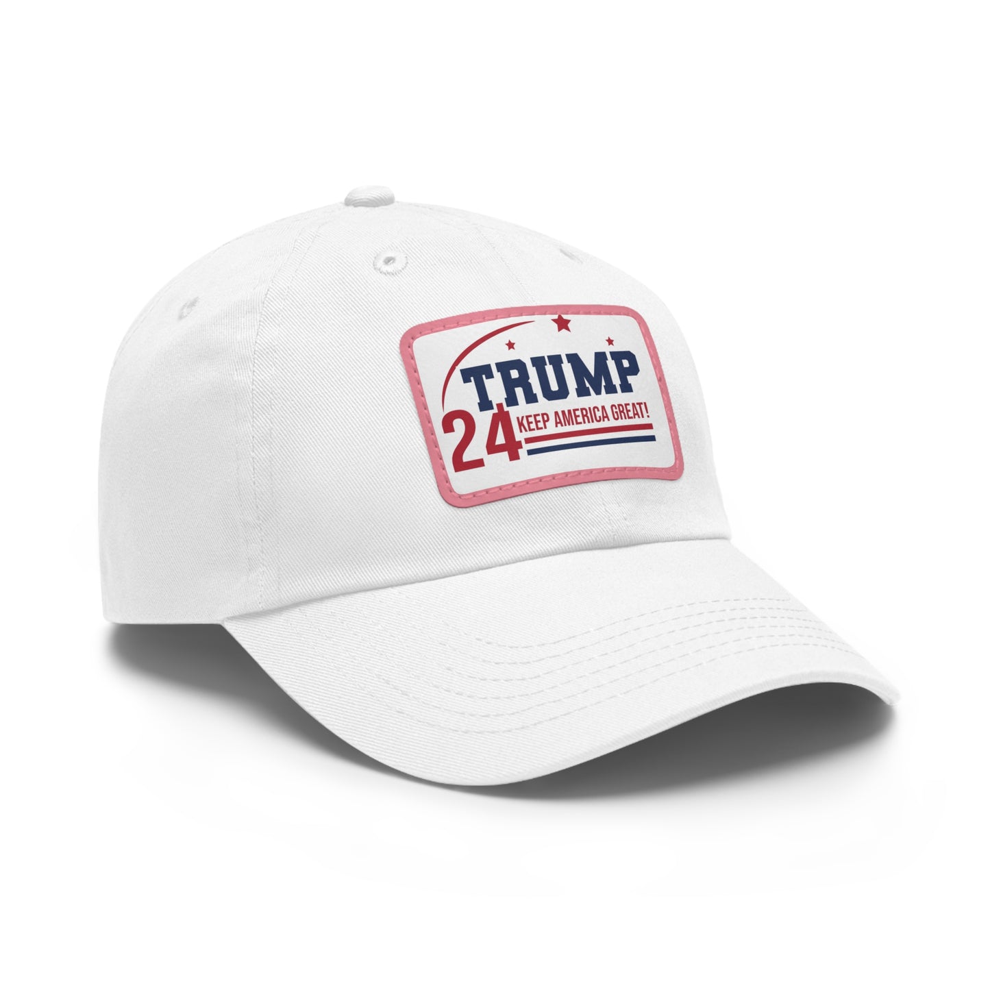 Trump 2024 Dad Hat with Leather Patch (Rectangle)