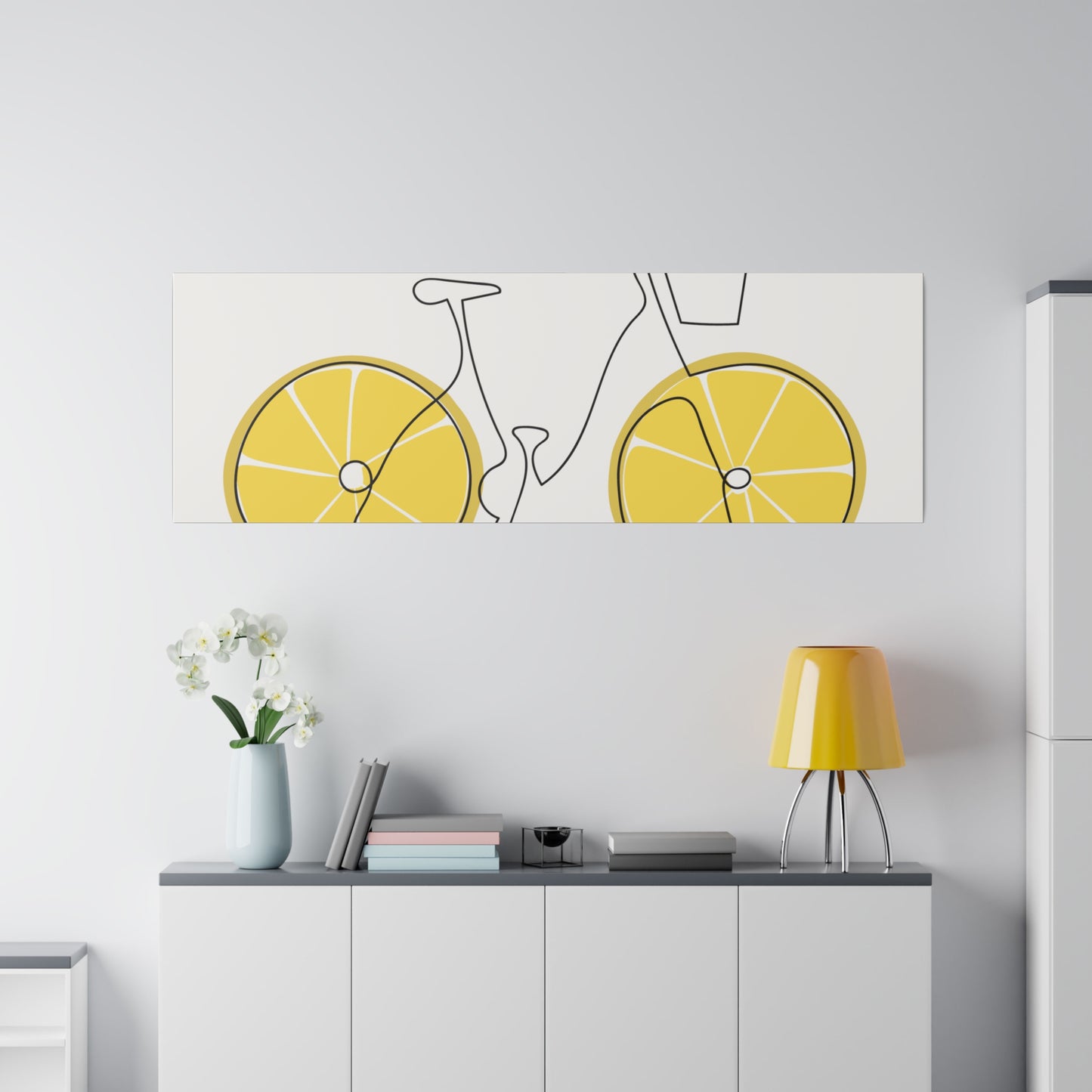 Lemon Wheel Bike Matte Canvas, Stretched, 0.75"