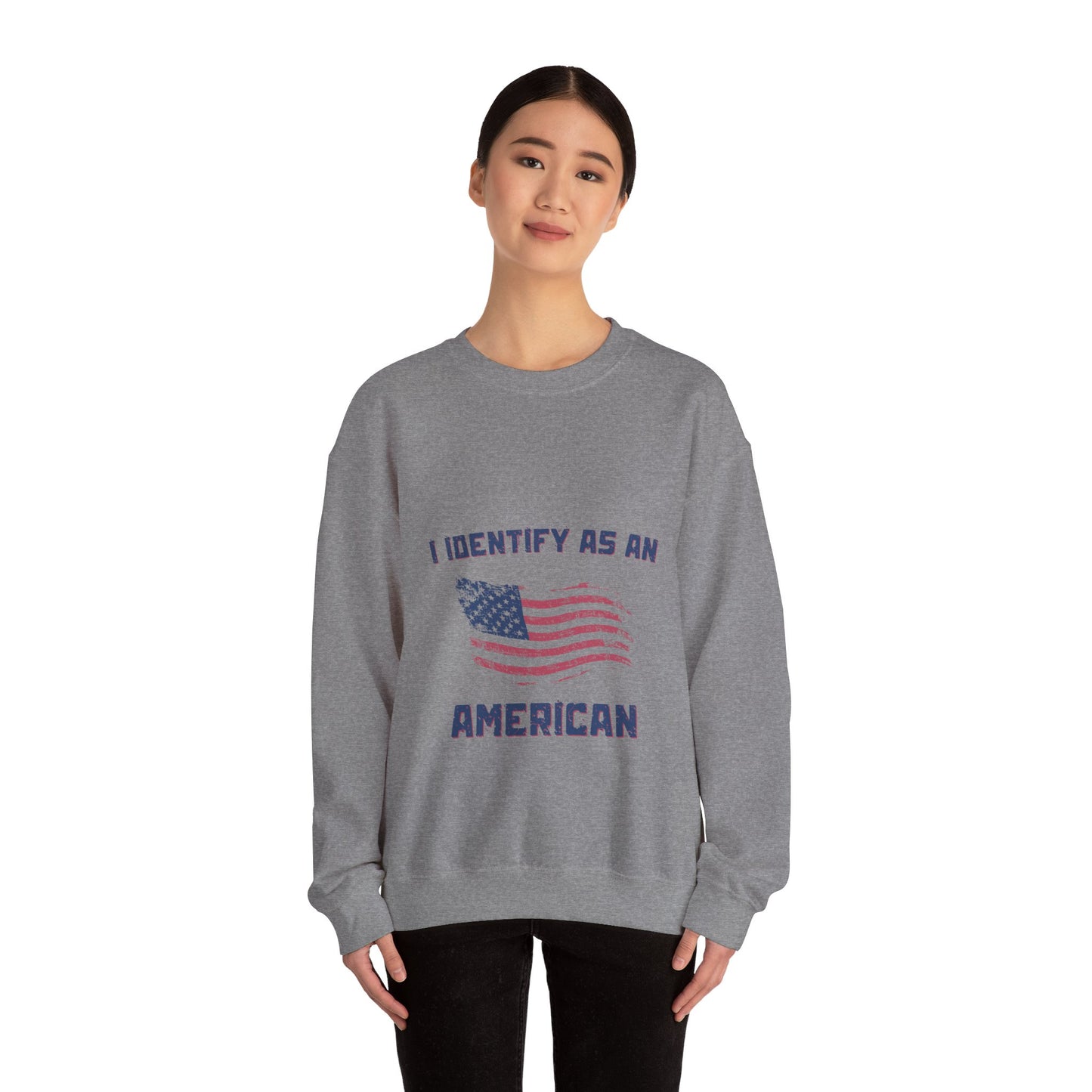 I Identify as American Unisex Heavy Blend™ Crewneck Sweatshirt