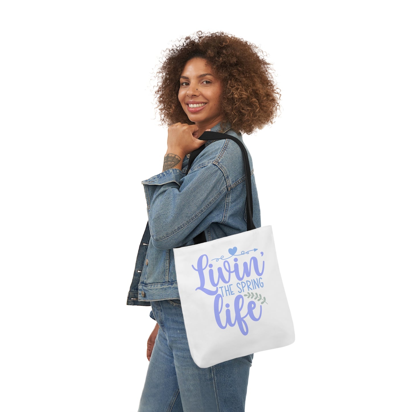 Livin' The Spring Life Canvas Tote Bag, 5-Color Straps