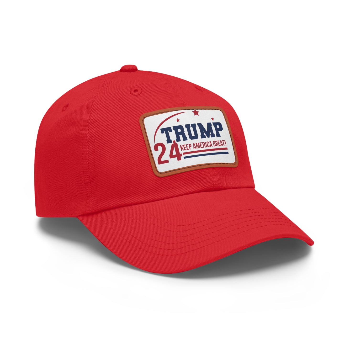 Trump 2024 Dad Hat with Leather Patch (Rectangle)