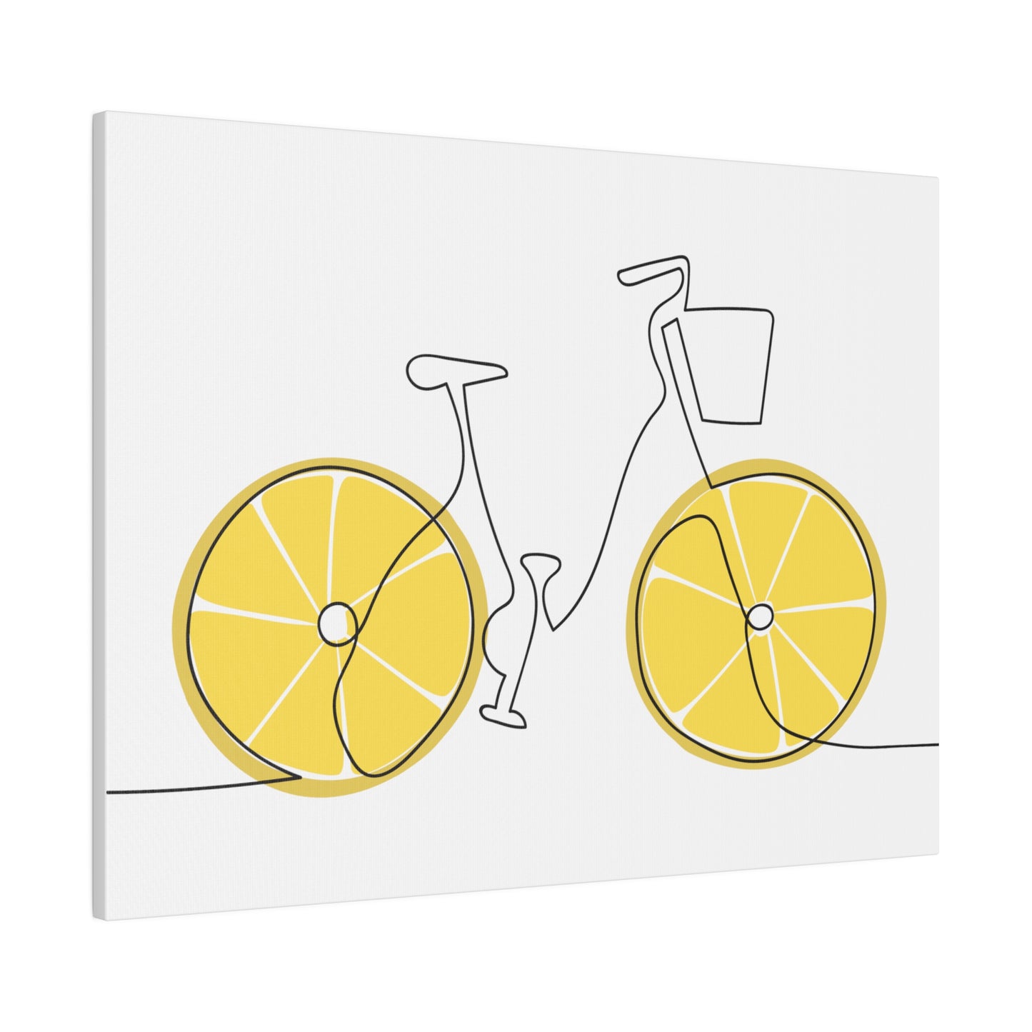 Lemon Wheel Bike Matte Canvas, Stretched, 0.75"