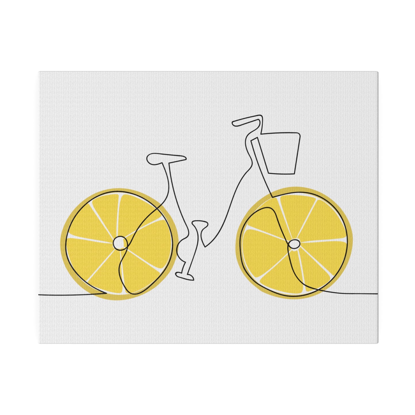 Lemon Wheel Bike Matte Canvas, Stretched, 0.75"